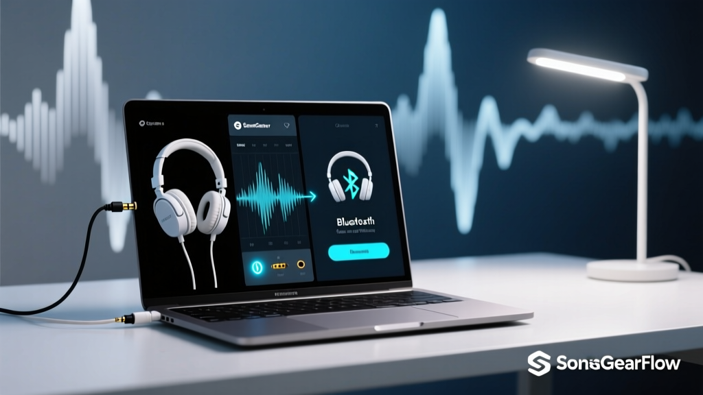 Laptop: Wired + Bluetooth Headphones Simultaneous Audio