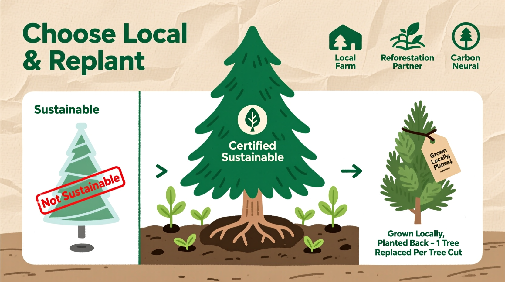 how to choose a sustainable christmas tree option that supports local reforestation efforts