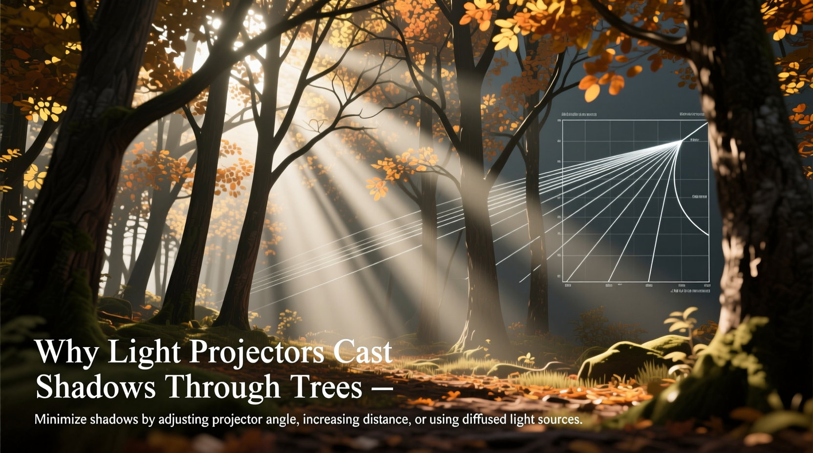 why do light projectors cast shadows through trees and how to minimize them