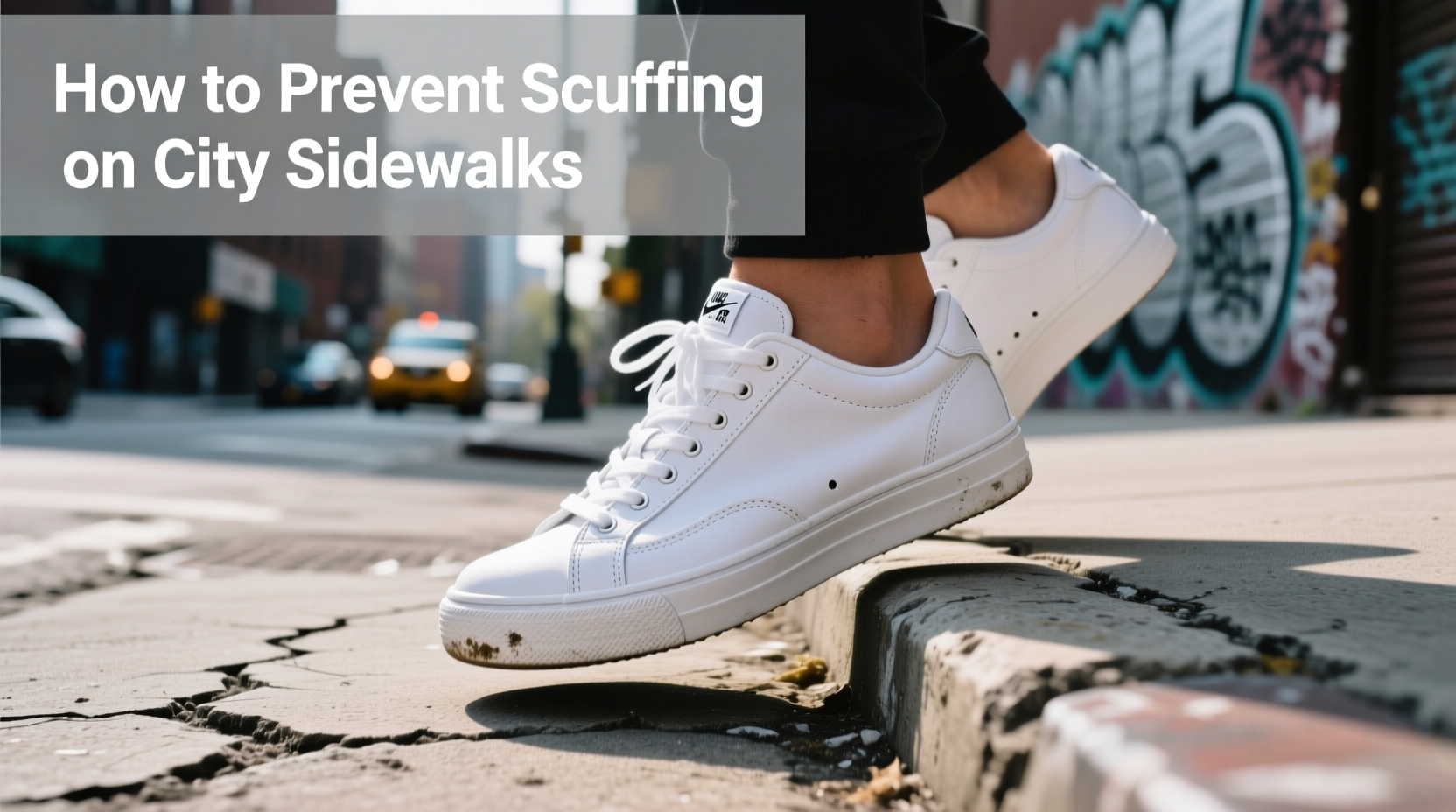 how to prevent your white sneakers from scuffing on city sidewalks