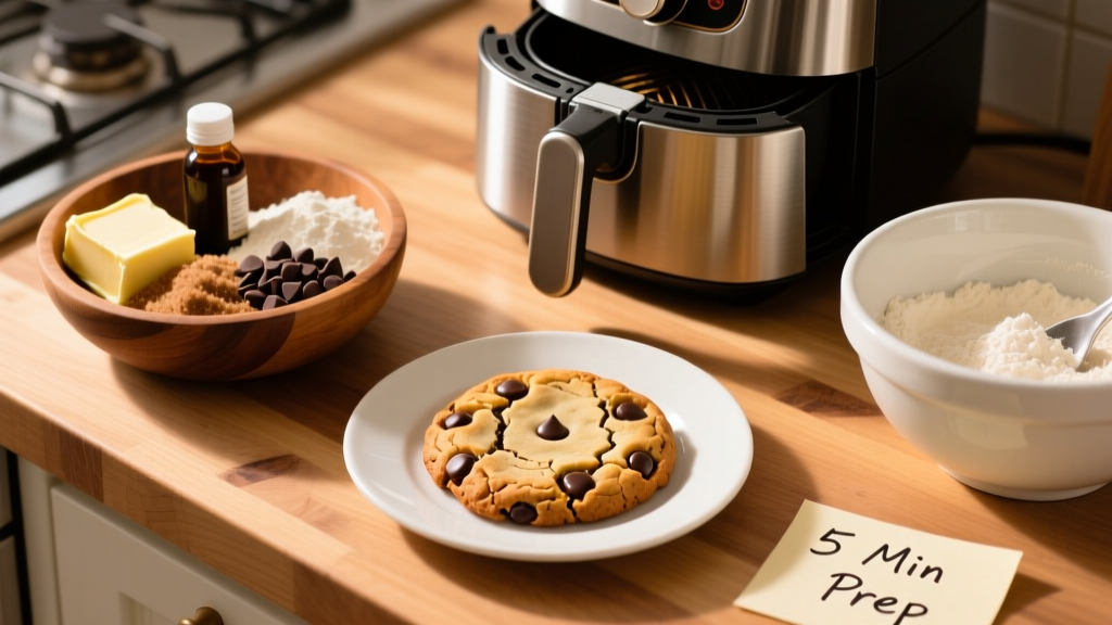 Easy Air Fryer Chocolate Chip Cookies (5-Min Prep!)