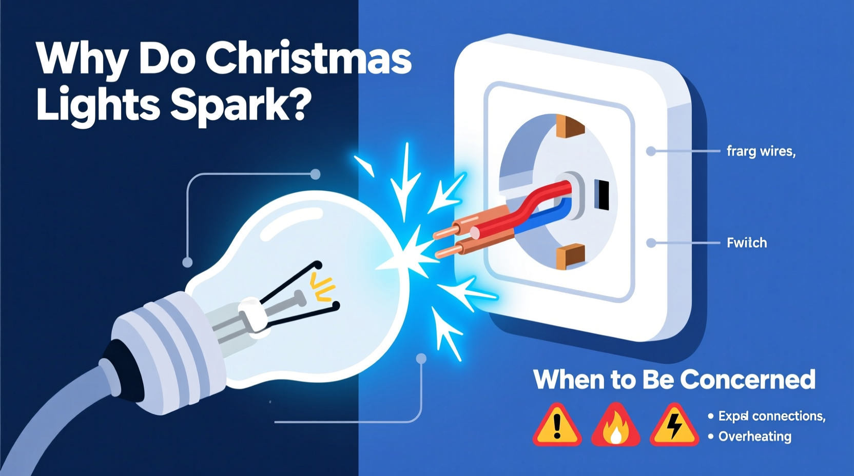 why do christmas lights spark when plugged in and when to be concerned
