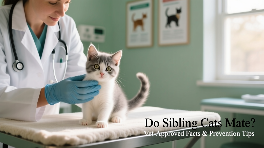 A veterinarian gently examining a young kitten during a wellness check, highlighting the importance of early preventive care