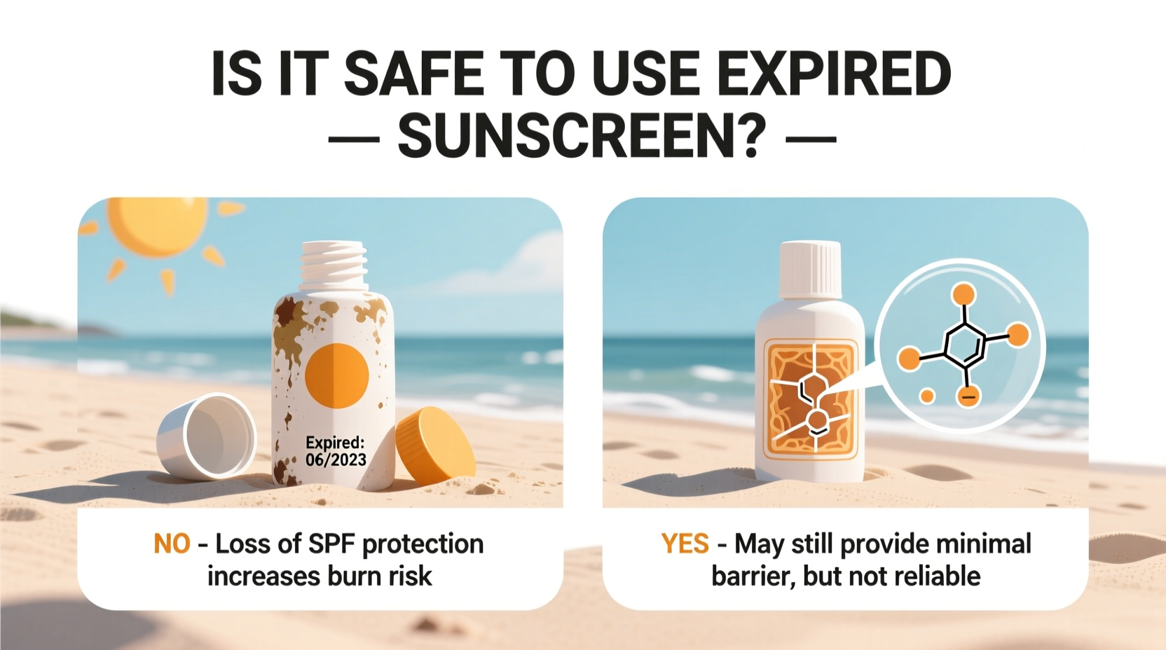 is it safe to use expired sunscreen what loses effectiveness
