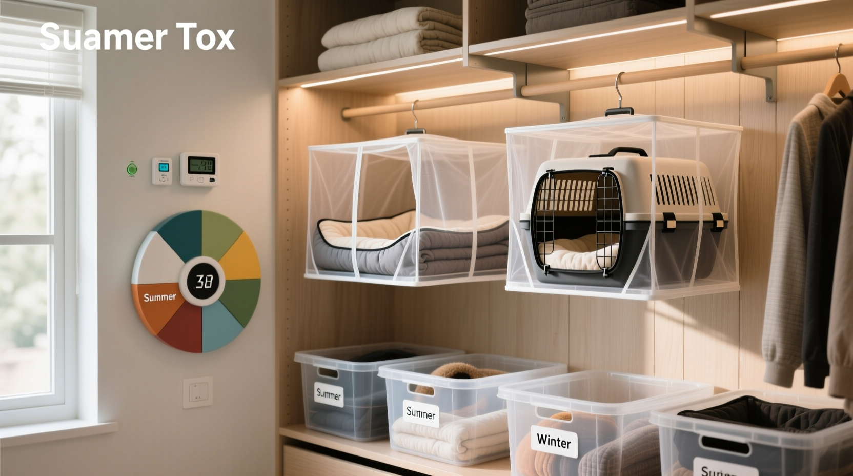 closet organization tips for pet beds carriers