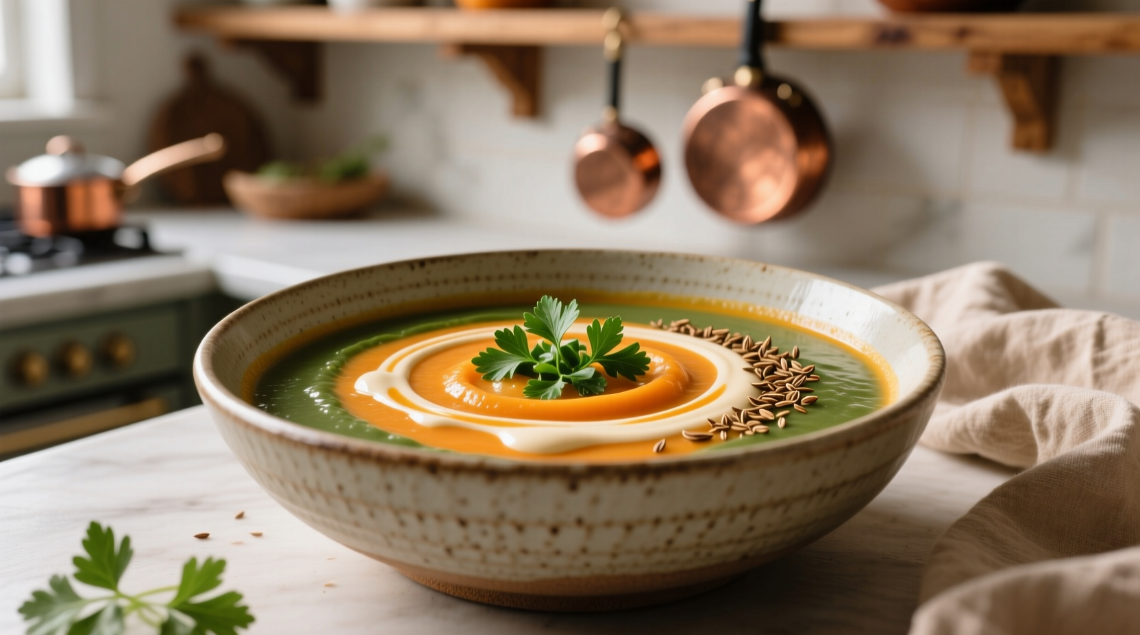 enrich your pureed vegetable soups with tahini