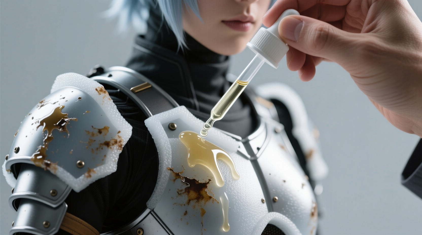 how to remove dried glue from cosplay armor safely