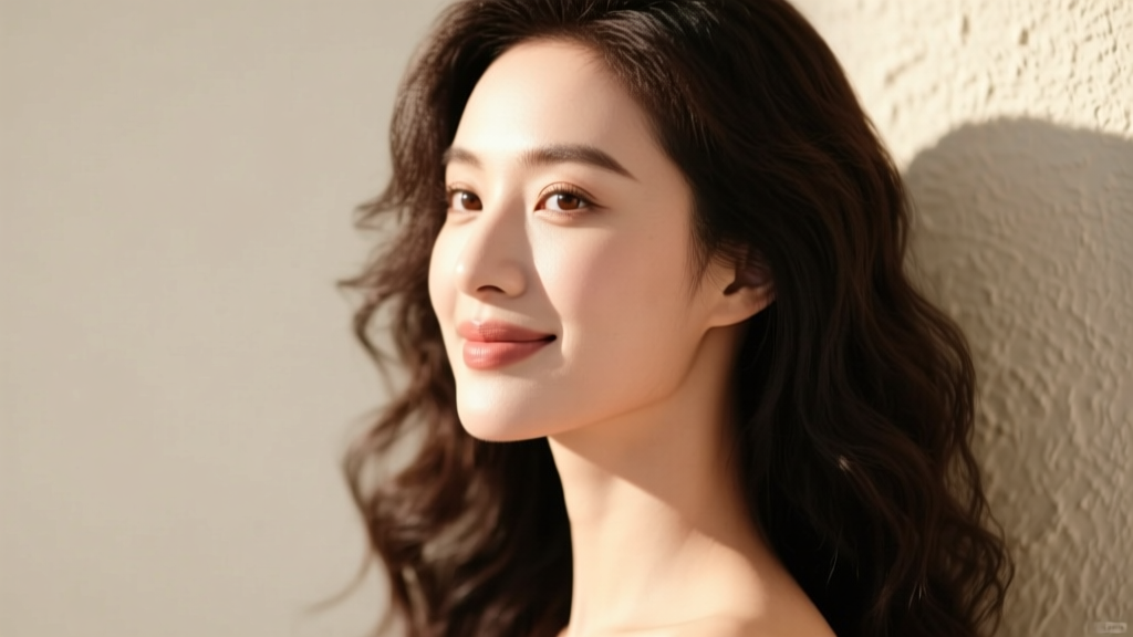 Close-up profile of a woman