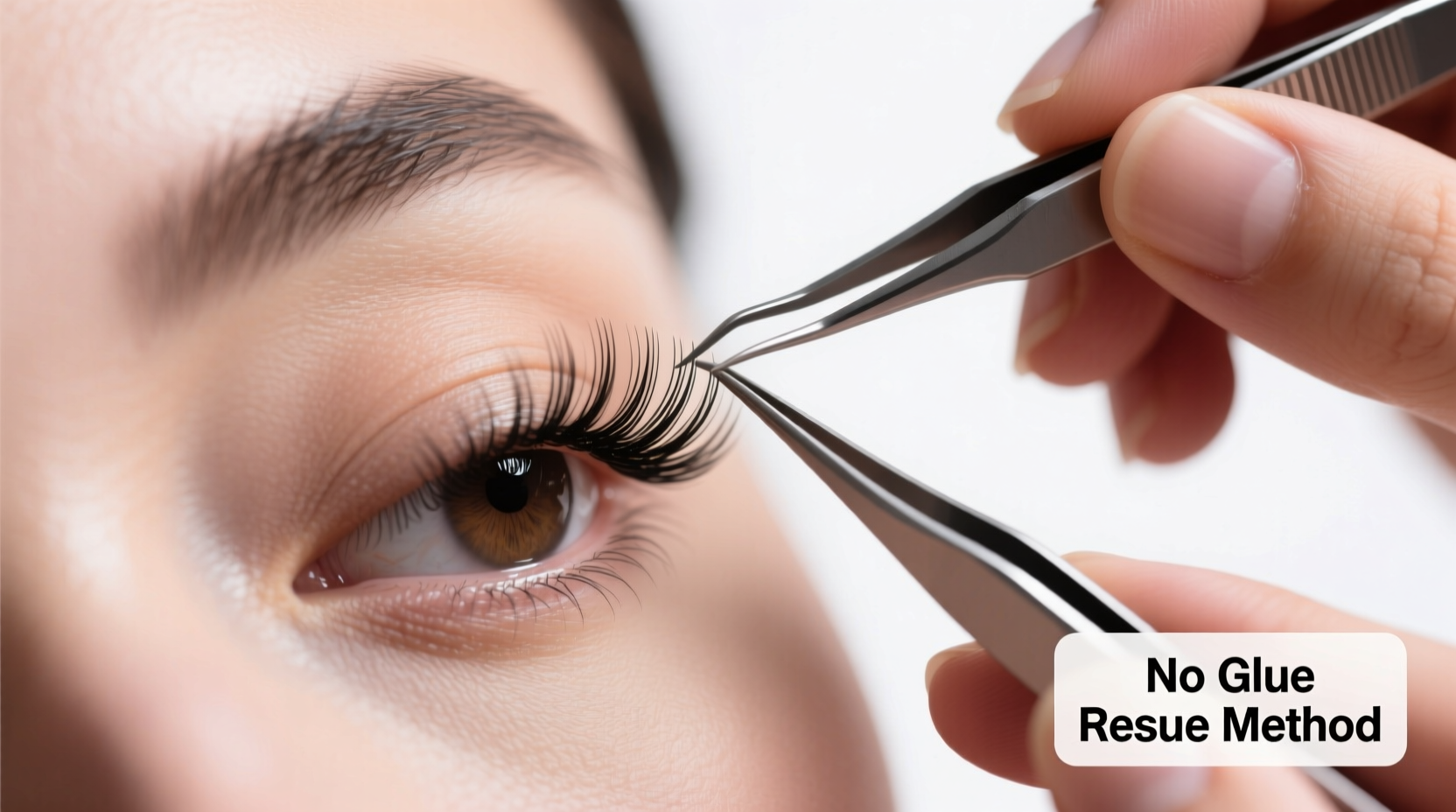 how to apply false eyelashes without glue residue using only tweezers