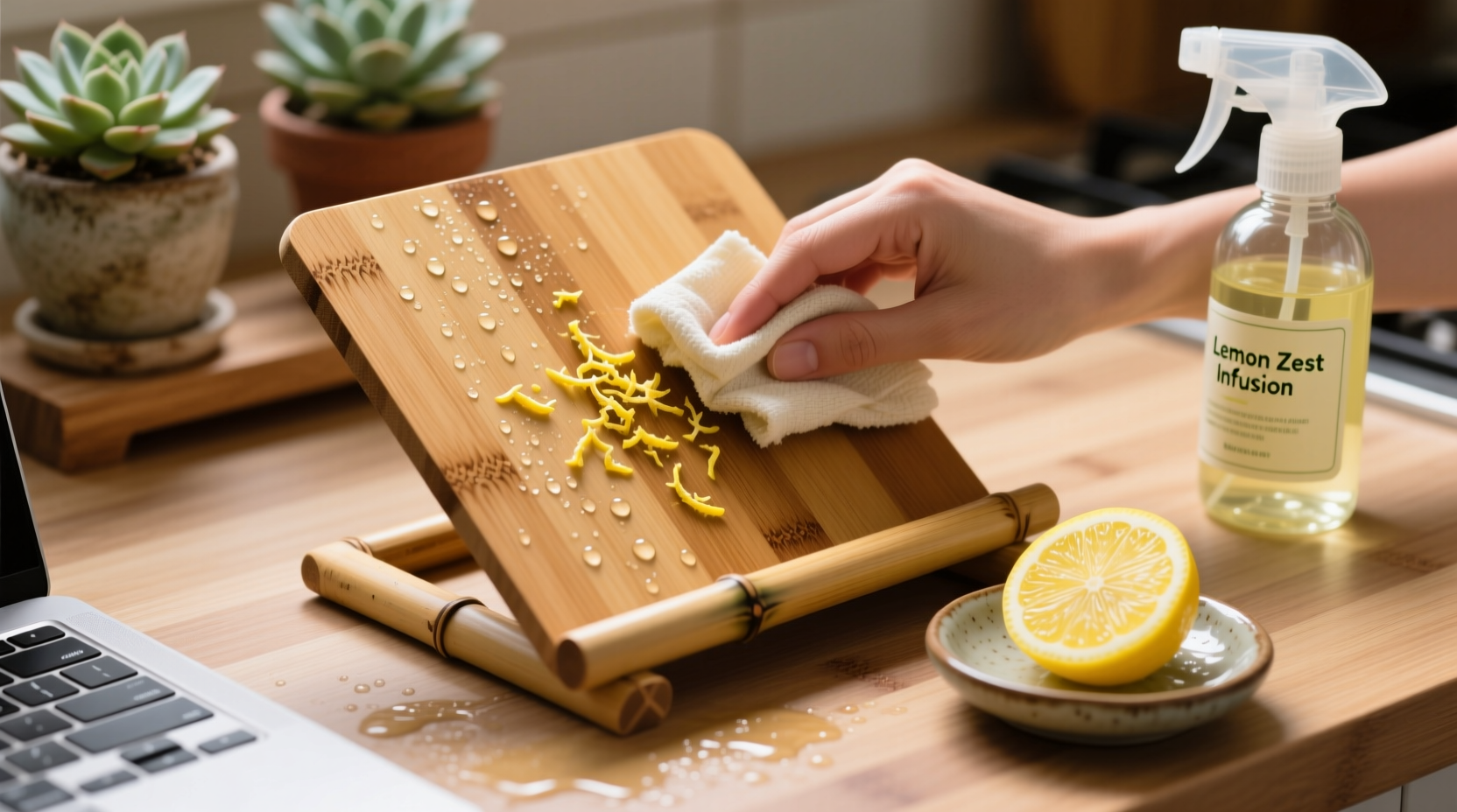 eco friendly cleaning lemon zest for bamboo stains