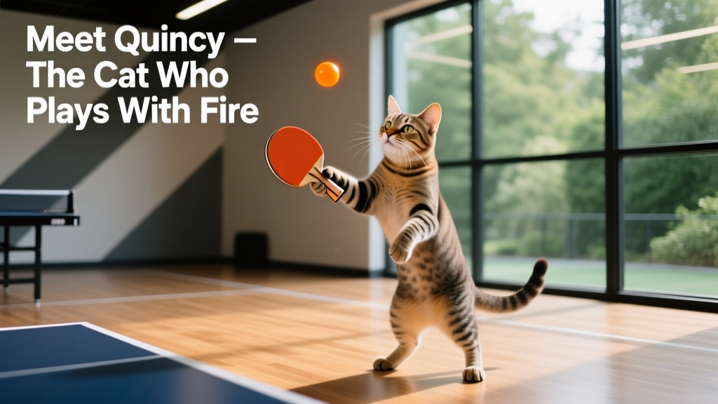 Meet the Talented Quincy, a Ping-Pong Playing Cat