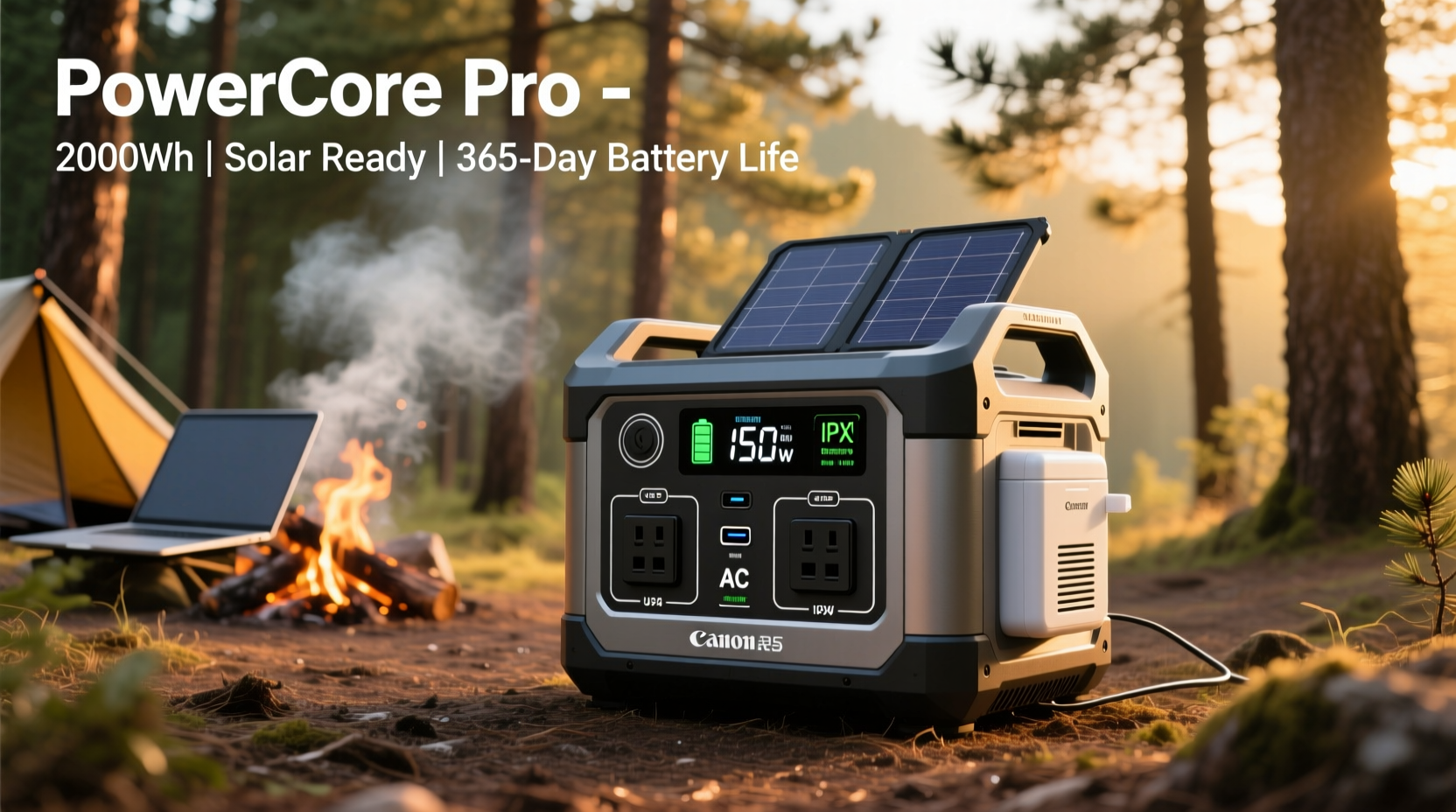 best portable power station for camping that charges a laptop and mini fridge