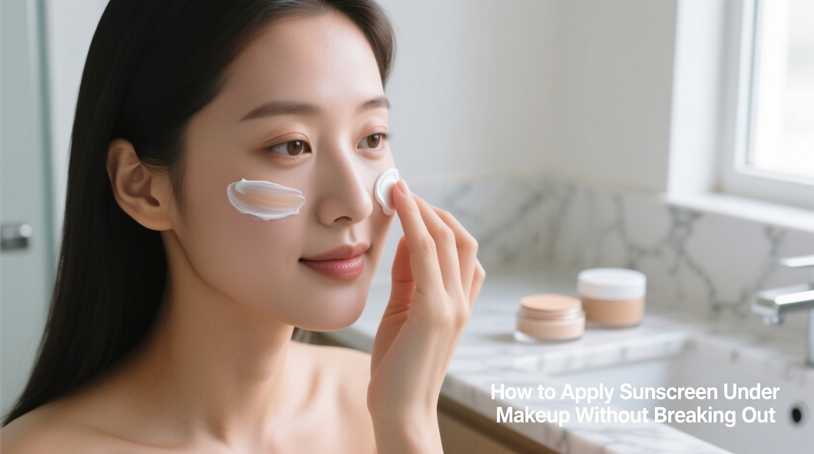 how to apply sunscreen under makeup without breaking out