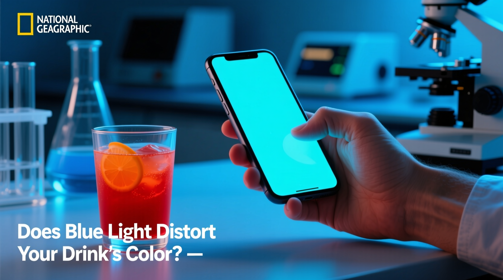 can blue light from phones affect your perception of drink color