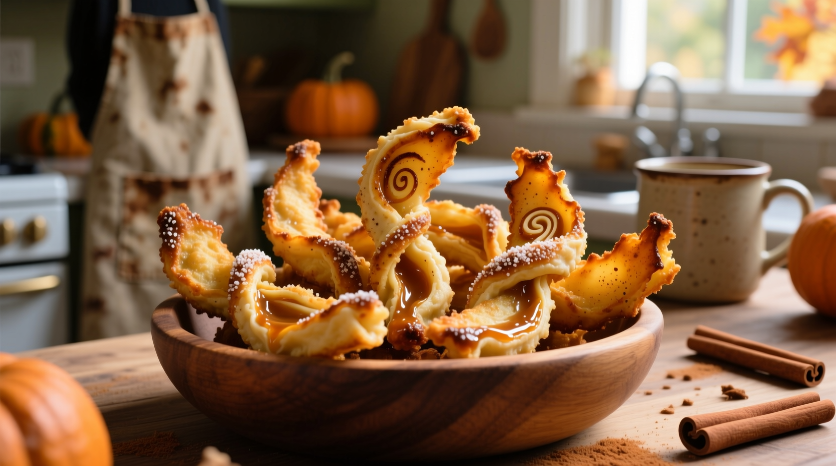 make pumpkin spice pie fries out of leftover dough