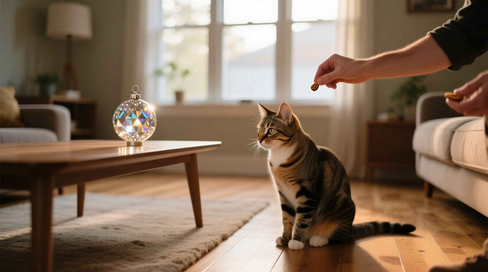 how to train a cat to ignore shiny ornaments using positive reinforcement