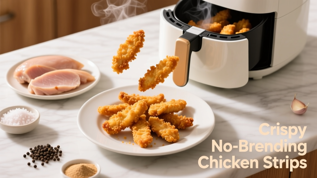 Crispy No-Breading Chicken Strips in Air Fryer