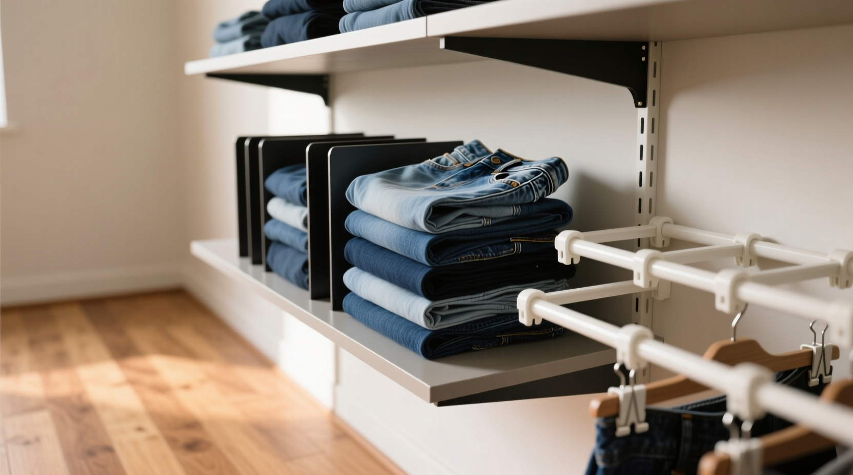 closet organization tips denim stack stability