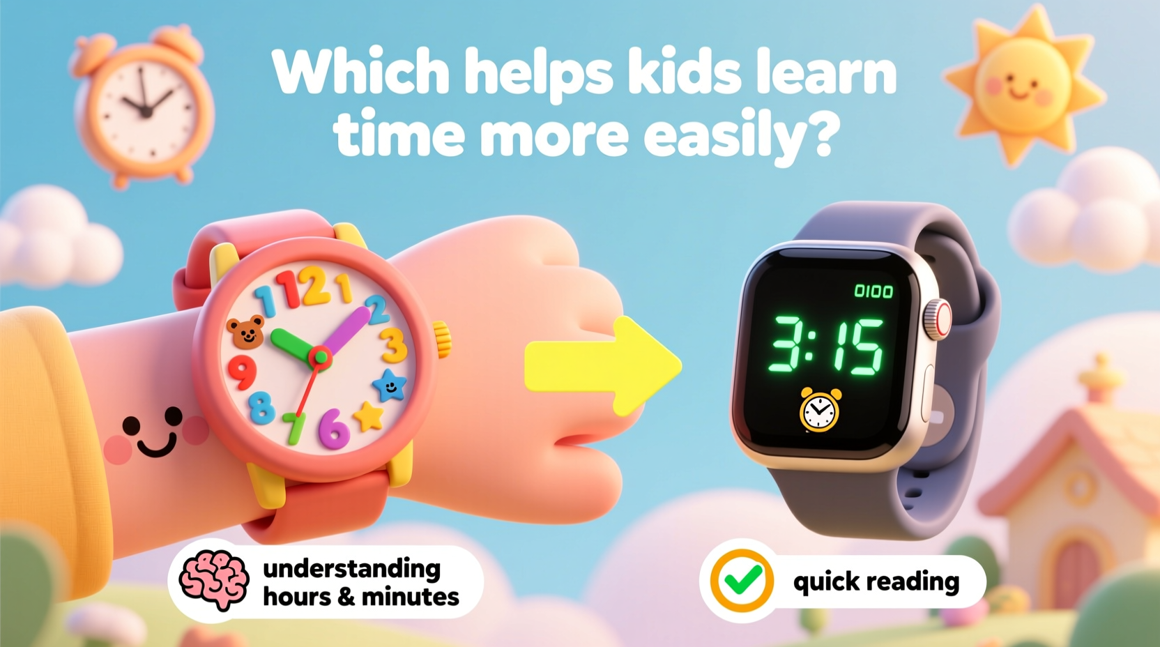 analog watch vs digital which helps kids learn time more easily