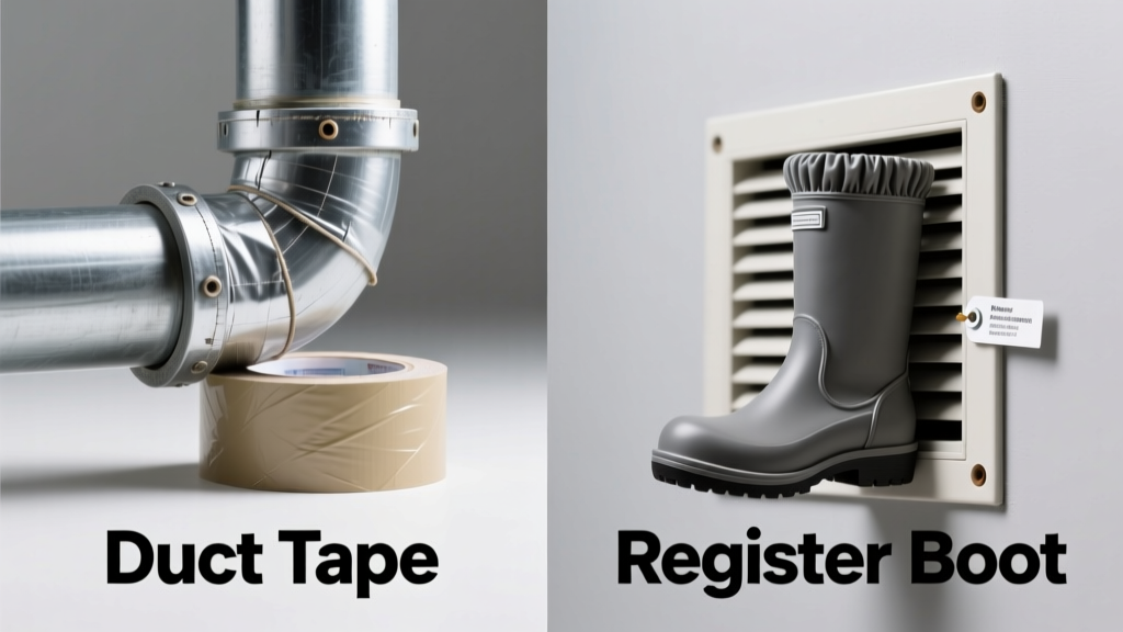 Duct Tape vs Register Boot: Which Fixes HVAC Leaks Better?