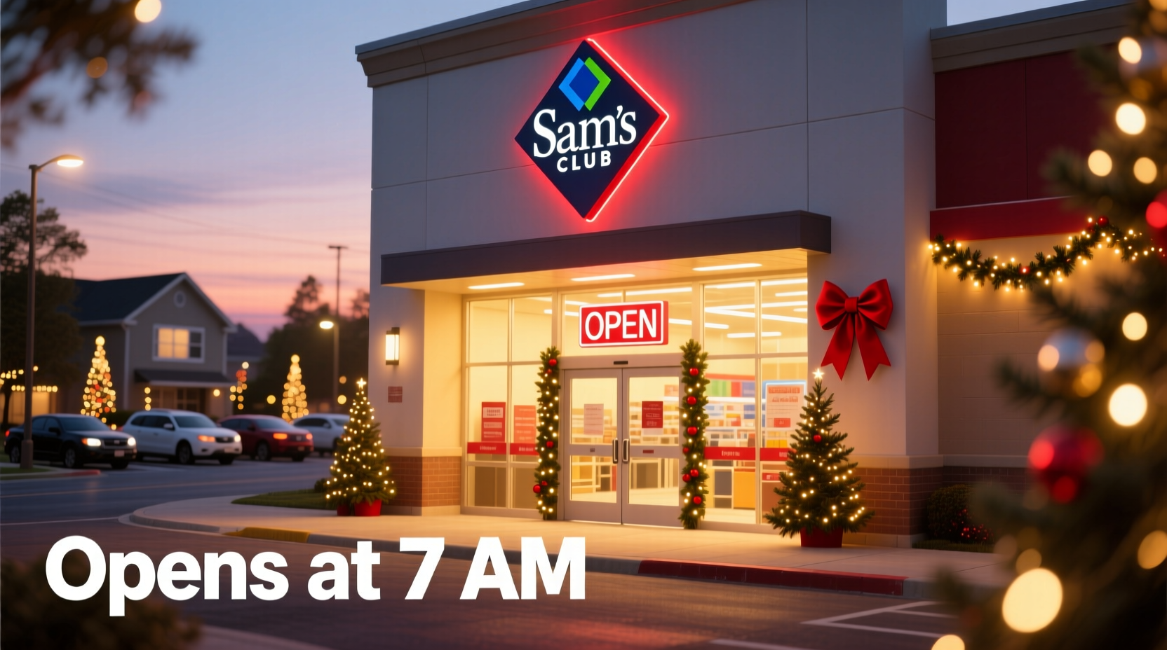 what time does sams club open on christmas eve