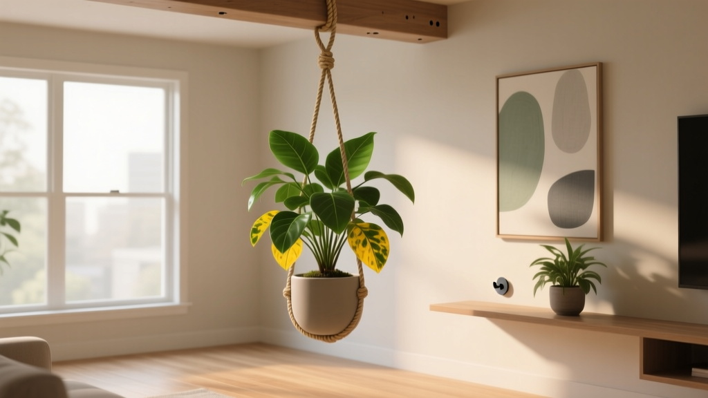 Hang Indoor Plants Without Drilling: Fix Yellow Leaves