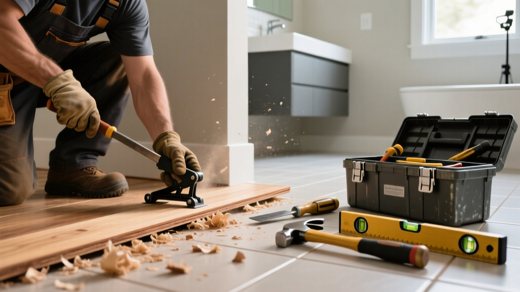 Fix Buckling Hardwood Floors in the Bathroom