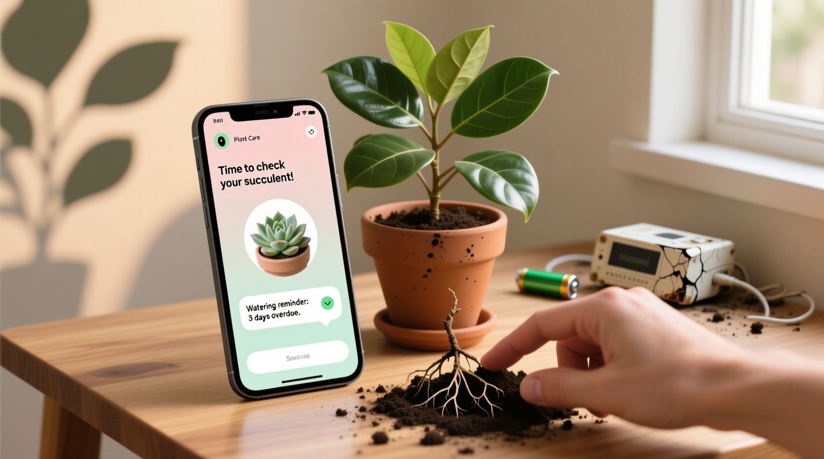 Digital Plant Care: App vs Sensor for Root Rot Prevention