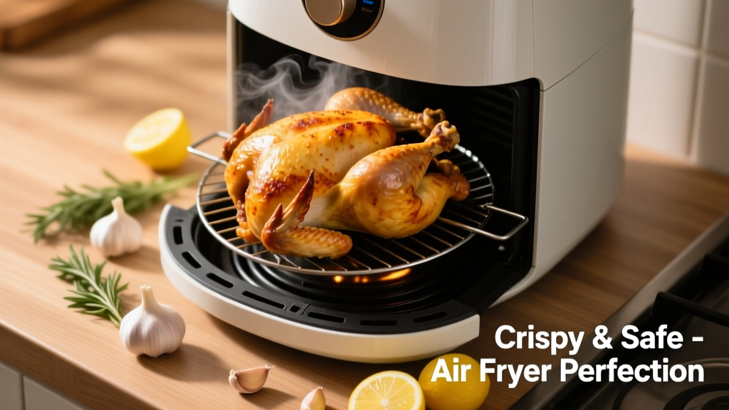 Frozen Whole Chicken in Air Fryer Rotisserie: Crispy & Safe