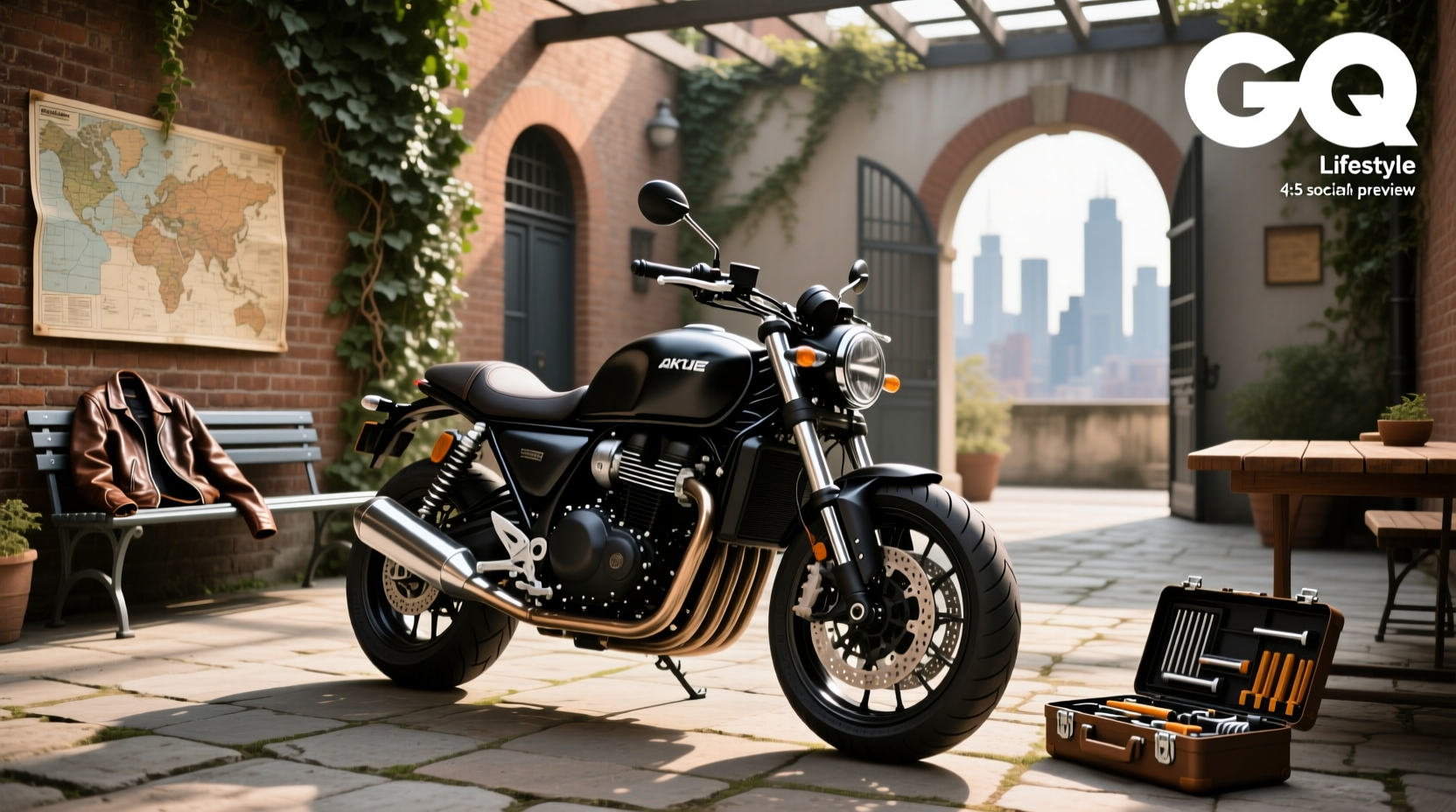 Akt motorcycle parked on roadside