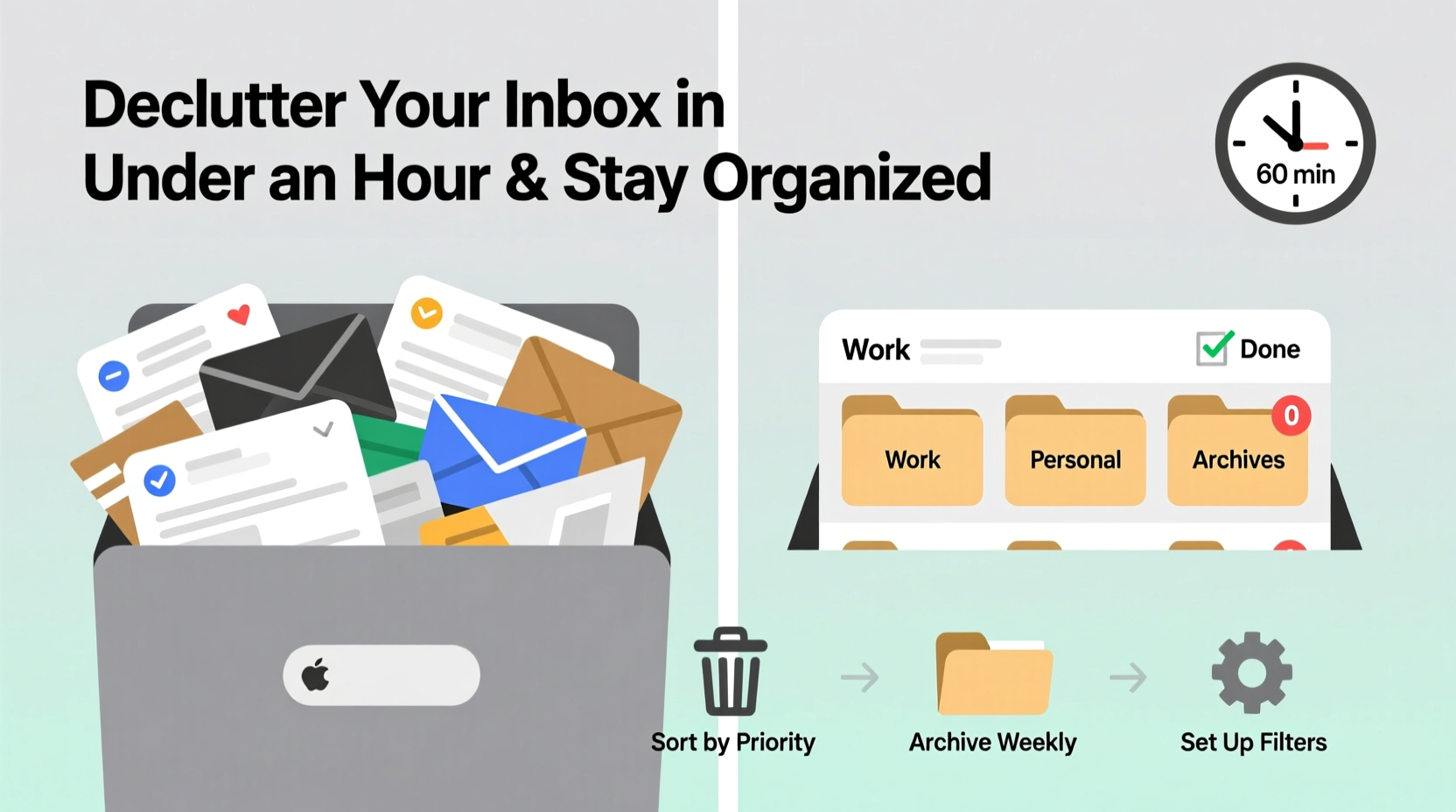 how to declutter your email inbox in under an hour and stay organized