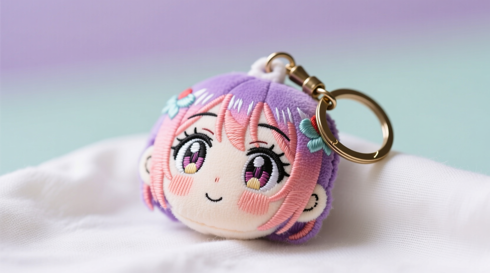 how to clean plush keychains with embroidered anime faces