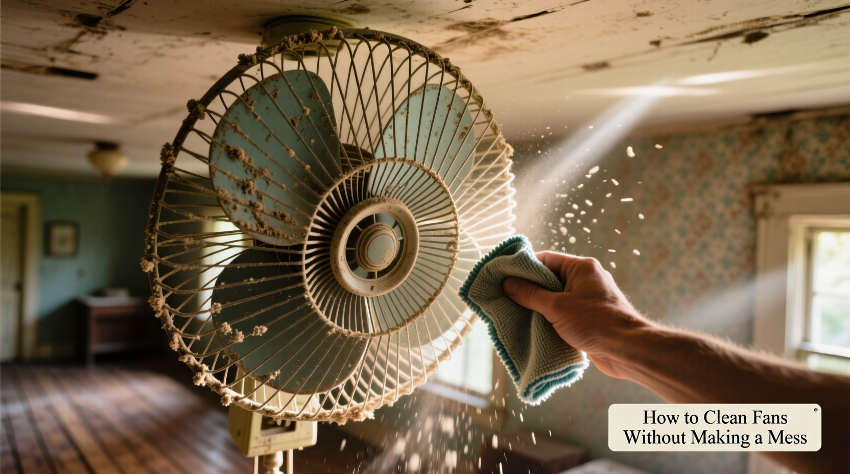 why do fans collect so much dust and how to clean them without making a mess
