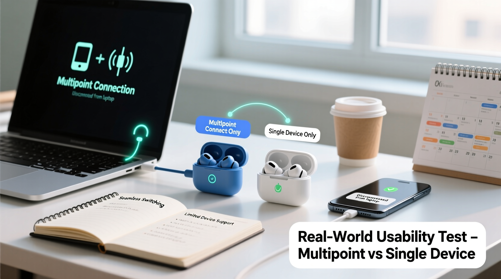 wireless earbuds with multipoint connection vs single device models real world usability