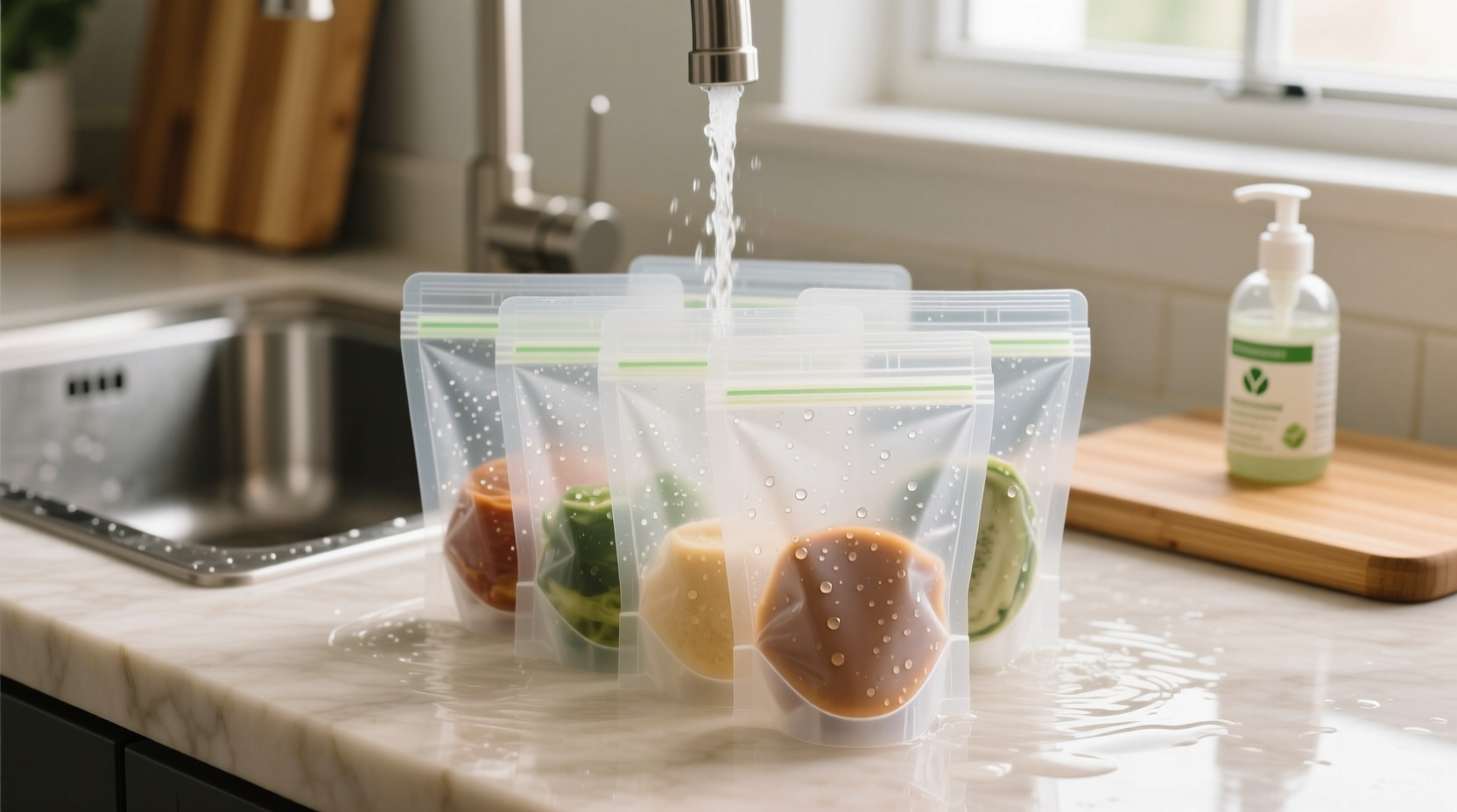 how to wash silicone pouches without greasy film