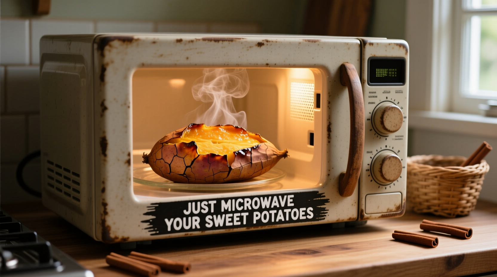 just microwave your sweet potatoes