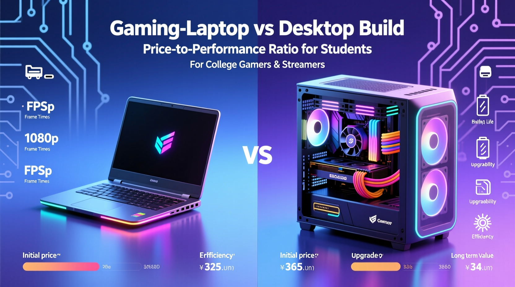 gaming laptop vs desktop build price to performance ratio for students
