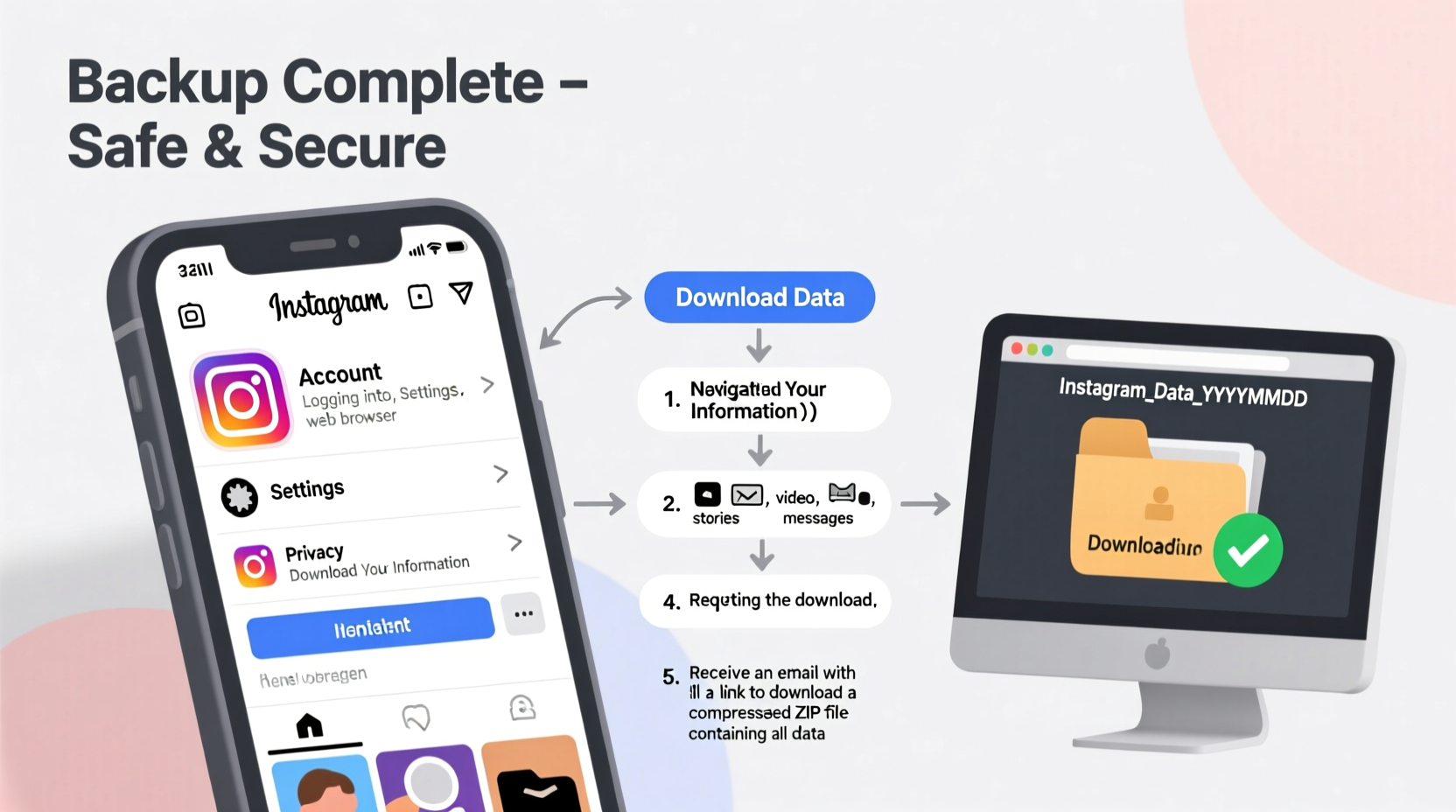 how to backup your entire instagram account before deleting it