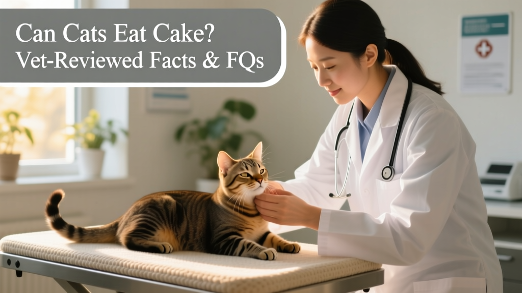 Veterinarian gently examining a calm domestic shorthair cat during a routine checkup