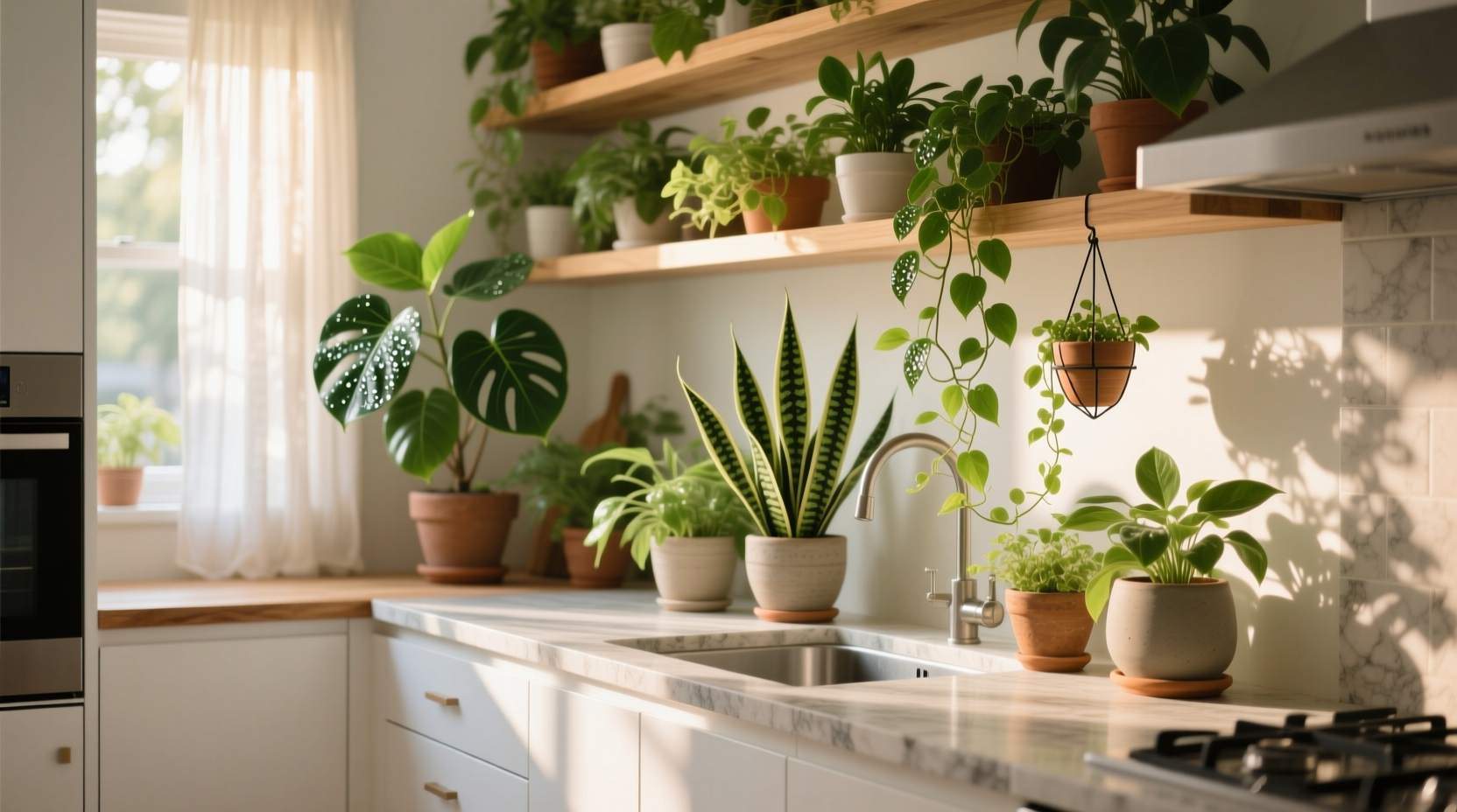 kitchen cabinet plants