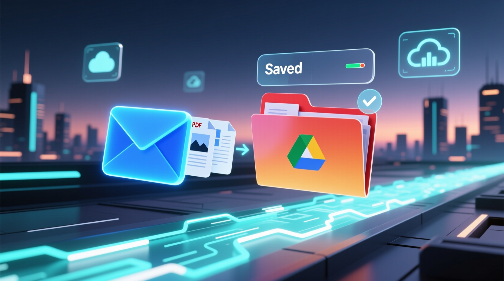 save gmail messages and attachments to google drive wit