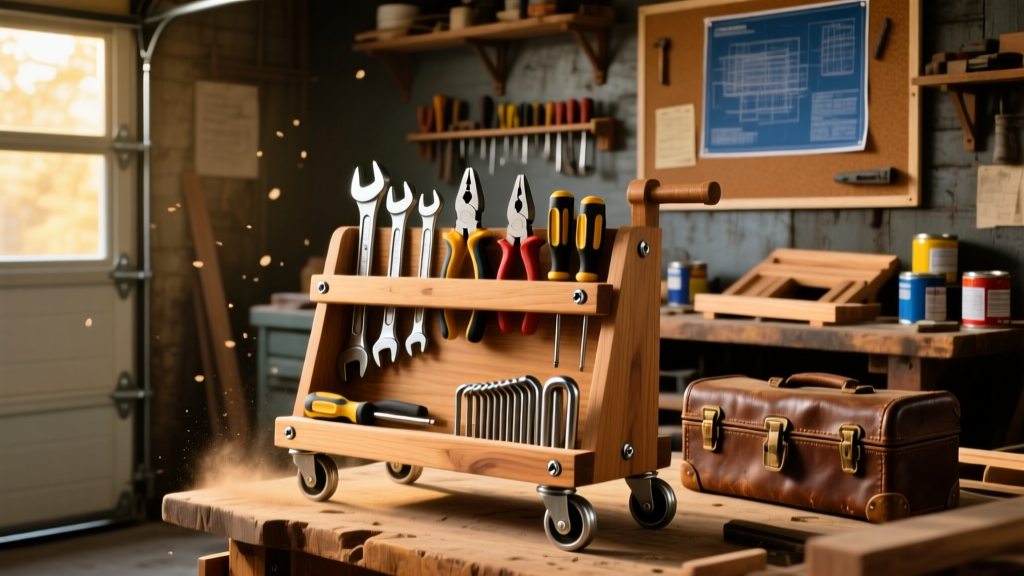 DIY Rolling Tool Stand for Garage Organization