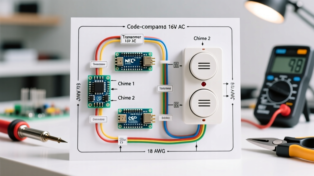 Code-Compliant Wiring Diagram for Doorbell With 2 Chimes