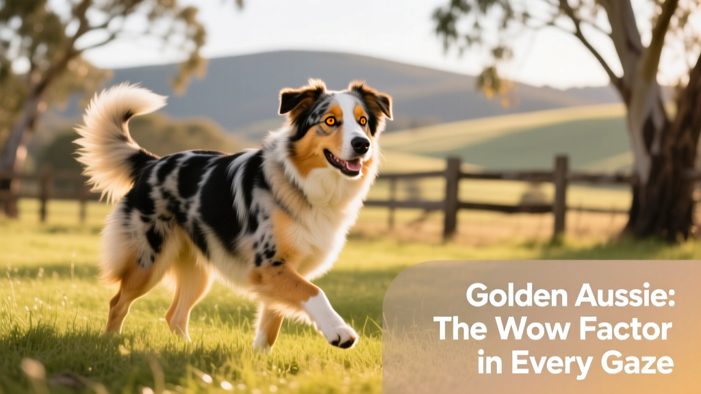 Golden Aussie with Aussie coloring and pointed muzzle