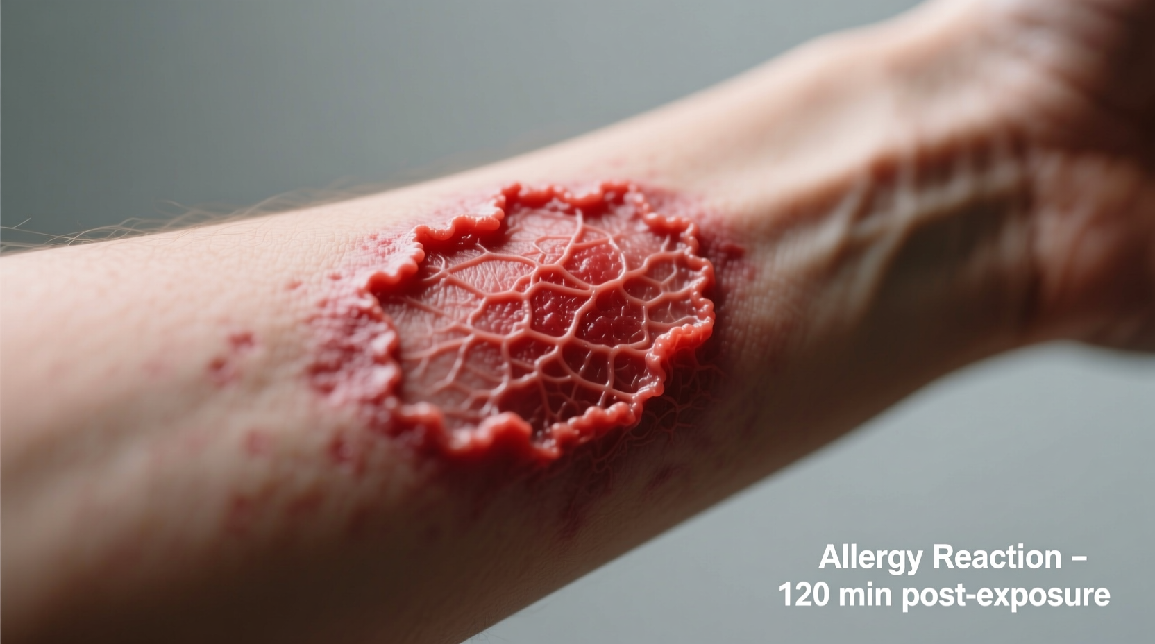 Close-up of hives on arm from food allergy reaction