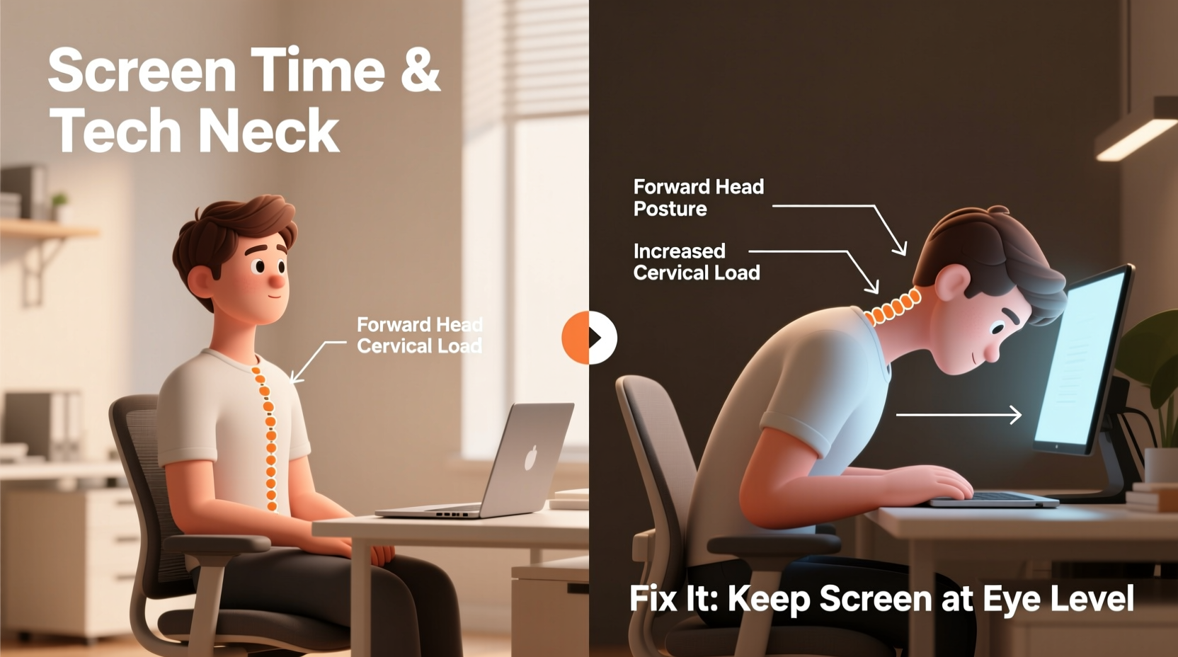 does screen time affect your posture and what to do about tech neck