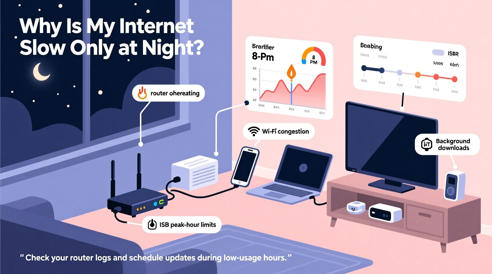 why is my internet slow only at night troubleshooting home networks