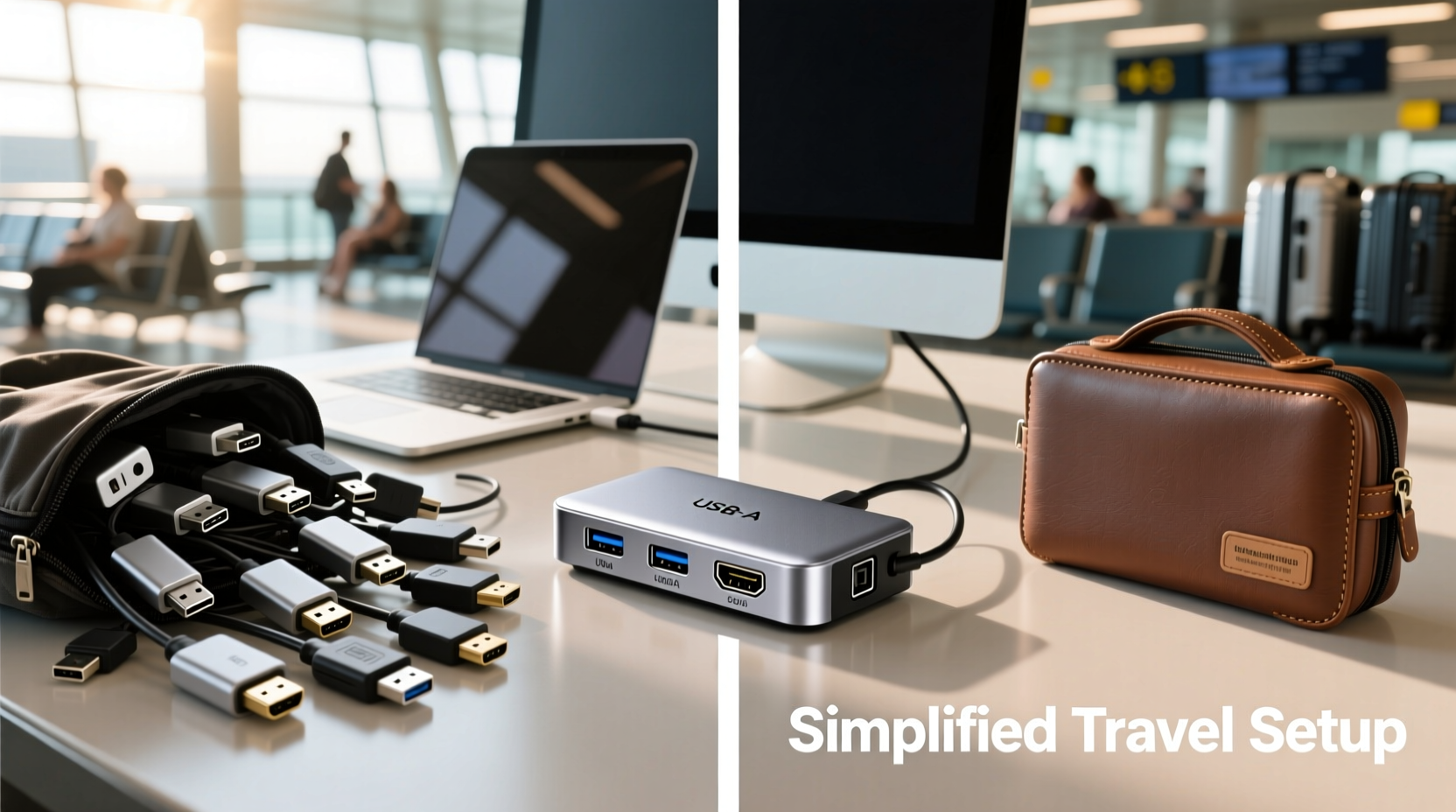 docking station vs individual adapters which simplifies travel setup