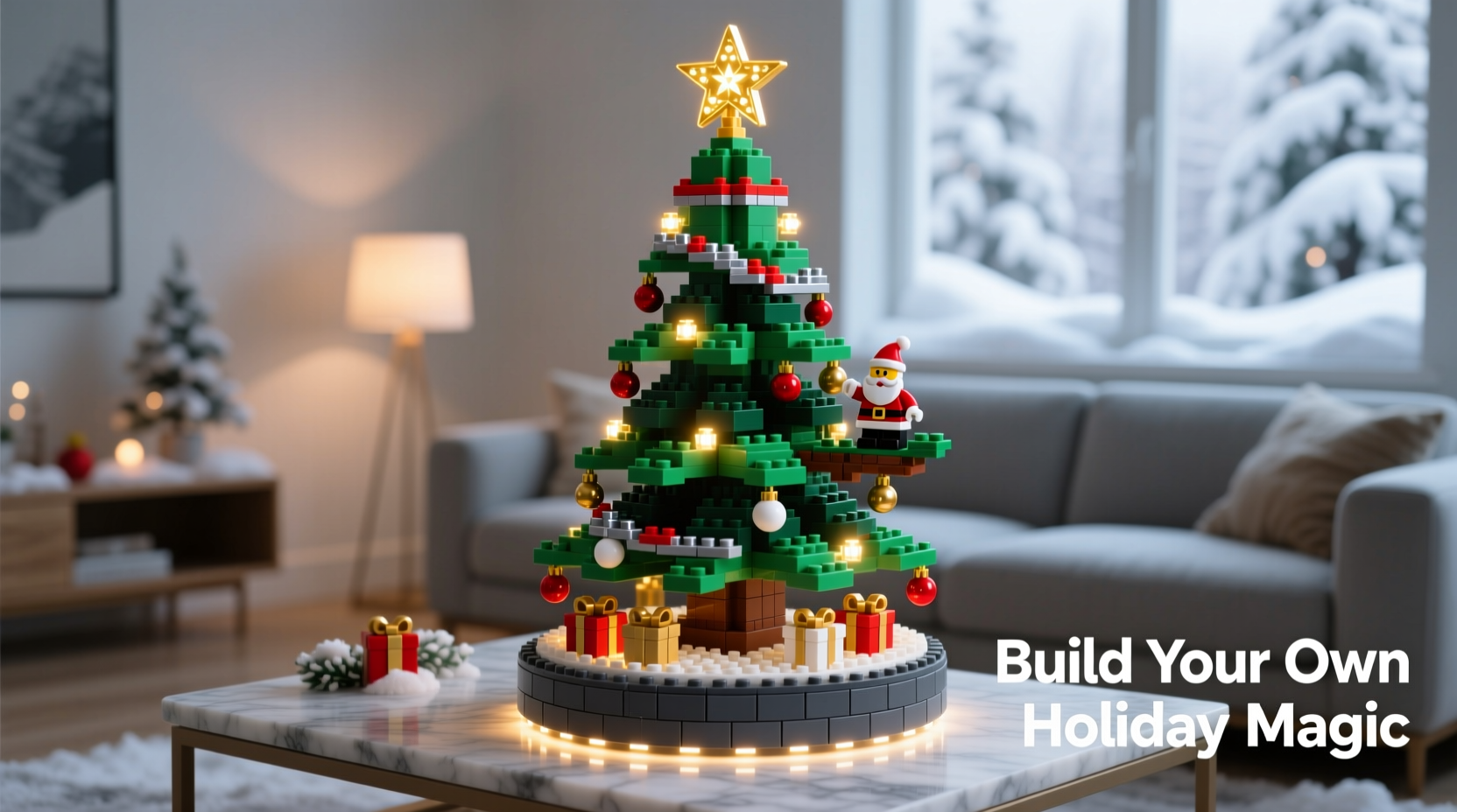 how to build a lego christmas tree that doubles as a display centerpiece