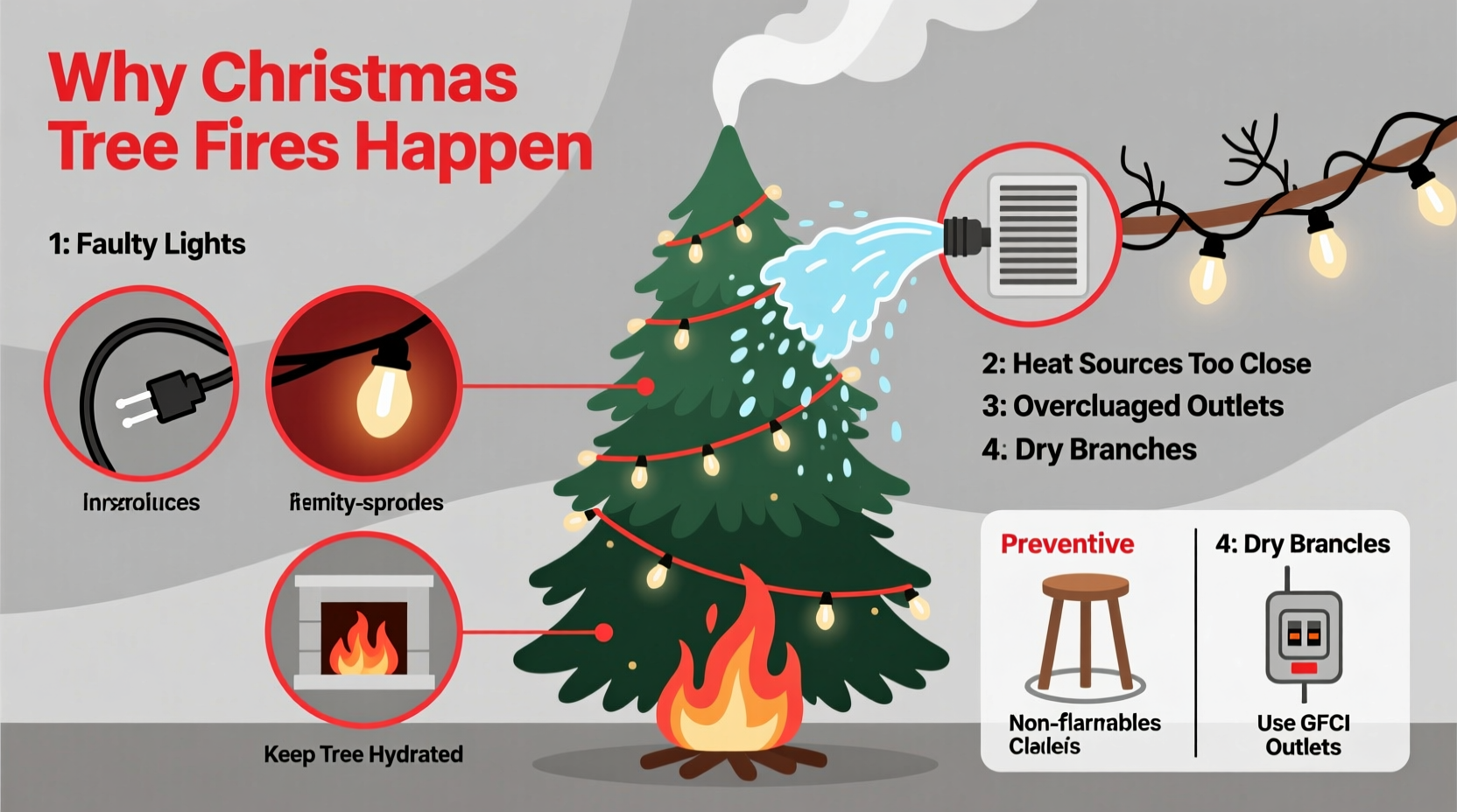 why do christmas tree fires happen and how to prevent them